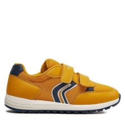 Sneakersy Geox. Żółte trampki i tenisówki chłopięce Geox, bez wzorów, bez zapięcia. Za 159.99 zł.