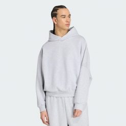 Bluza z kapturem SOFT LUX. Szare bluzy męskie Adidas, uniwersalny, bez wzorów, z bawełny, z kapturem. Za 349.00 zł.