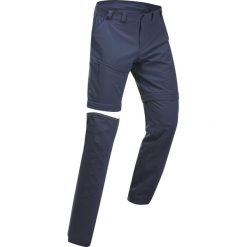 Spodnie turystyczne męskie Quechua MH150 2w1. Niebieskie spodnie sportowe męskie QUECHUA, l, bez wzorów, z materiału, trekkingowe. Za 99.99 zł.