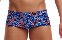Kąpielówki Funky Trunks Leaf Blower - trunki męskie. Niebieskie kąpielówki męskie FUNKY TRUNKS, l, bez wzorów, z poliesteru, do pływania. Za 159.00 zł.