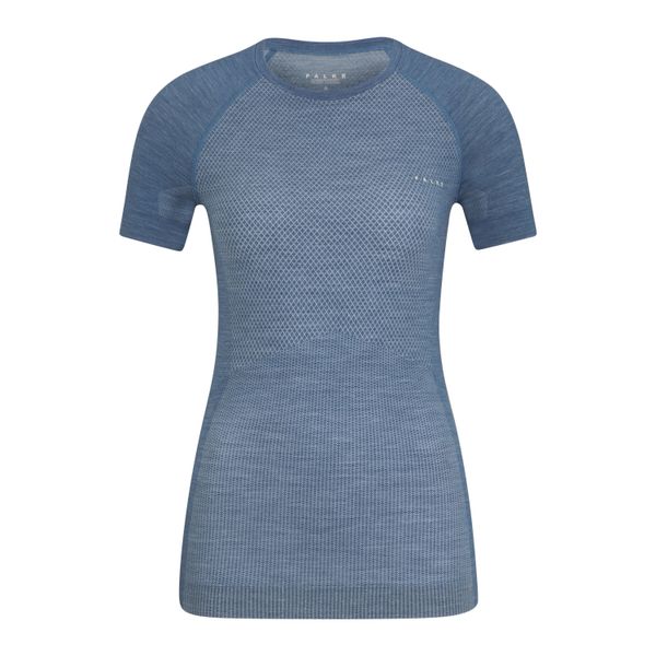 Koszulka damska Falke Wool-Tech Light. Niebieskie koszulki sportowe damskie Falke, bez wzorów, bez kołnierzyka, bez ramiączek. Za 390.00 zł.