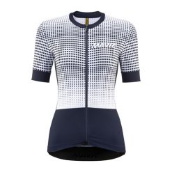Damski jersey Mavic Aksium Graphic. Niebieskie koszulki sportowe damskie MAVIC, bez wzorów, z jersey, bez kołnierzyka, bez ramiączek, rowerowe. W wyprzedaży za 349.00 zł.