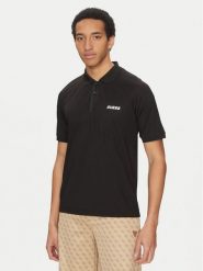 Guess Polo Z5GP00 KCQU2 Czarny Slim Fit. Czarne koszulki polo męskie Guess, m, z aplikacjami, z syntetyku, bez ramiączek. Za 185.00 zł.