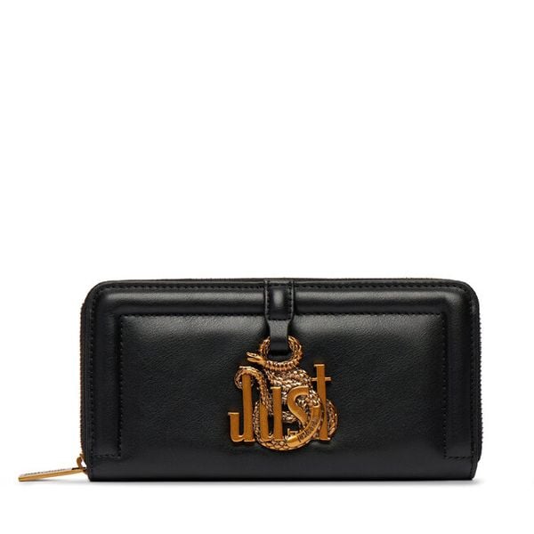 Portfel Just Cavalli. Czarne portfele damskie Just Cavalli, bez wzorów. Za 439.99 zł.