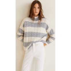 Mango - Sweter Lilianar. Szare swetry damskie Mango, z dzianiny, z okrągłym kołnierzem. Za 89.90 zł.