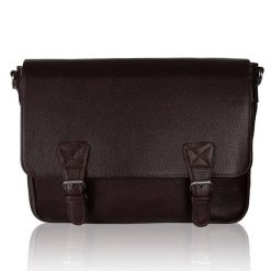 Torba męska Tizano TMS14 czekoladowa skórzana. Brązowe torby na laptopa męskie TIZANO, bez wzorów, z materiału. Za 334.00 zł.
