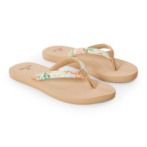 Japonki damskie Rip Curl Freedom Bloom Open Toe. Brązowe klapki damskie RIPCURL, bez wzorów, sportowe, bez obcasa. Za 99.99 zł.