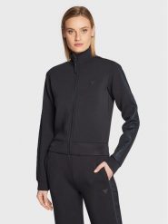 Guess Bluza New Allie Scuba V2YQ17 K7UW2 Czarny Regular Fit. Czarne bluzy damskie Guess, xxs, z aplikacjami, z wiskozy, bez kaptura. Za 365.00 zł.