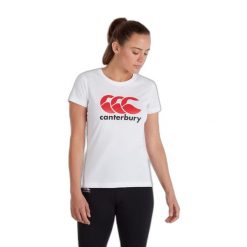 Koszulka z logo dla kobiet Canterbury. Białe koszulki sportowe damskie CANTERBURY, l, bez wzorów, sportowe, bez kołnierzyka. Za 213.00 zł.