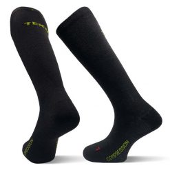 Skarpety narciarskie kompresyjne z wełny Merino Teko ecoSKI PRO Compression. Czarne skarpety damskie TEKO, bez wzorów, z elastanu. Za 67.00 zł.