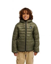 Kurtka ocieplająca dla Chłopcy SCALY REVERSIBLE Zielony. Zielone kurtki i płaszcze dla chłopców Quiksilver, bez wzorów, z materiału, z kapturem. Za 339.99 zł.