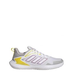 Buty do tenisa unisex Adidas Defiant Speed. Białe obuwie sportowe damskie Adidas, bez wzorów, z materiału, do biegania. Za 467.90 zł.