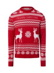 Only&Sons sweter z dzianiny Mężczyźni Bawełna czerwony|biały, L. Białe swetry przez głowę męskie Only&Sons, l, bez wzorów, z bawełny, bez kołnierzyka. Za 79.95 zł.