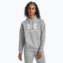 Bluza Damska Z Kapturem Sportowa Under Armour Rival Fleece Big Logo Hdy. Szare bluzy damskie Under Armour, bez wzorów, z kapturem. W wyprzedaży za 163.50 zł.