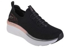 Buty do chodzenia damskie Skechers Dlux. Czarne obuwie sportowe damskie Skechers, bez wzorów, z materiału, na fitness i siłownię. Za 359.99 zł.