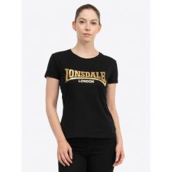 Koszulka damska Lonsdale Cartmel. Czarne koszulki sportowe damskie Lonsdale, m, bez wzorów, z bawełny, bez kołnierzyka, bez ramiączek. Za 119.50 zł.
