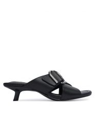 HUGO Klapki Amaryl 50563662 Czarny. Czarne klapki damskie Hugo, bez wzorów, ze skóry, bez obcasa. Za 899.99 zł.