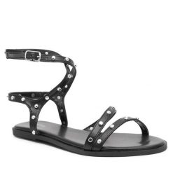 Sandały DeeZee. Czarne klapki damskie DeeZee, bez wzorów, bez obcasa, na płaskiej podeszwie, bez zapięcia. Za 129.99 zł.