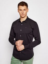 Tommy Jeans Koszula DM0DM04405 Czarny Slim Fit. Czarne koszule męskie Tommy Jeans, m, bez wzorów, z bawełny, bez kołnierzyka, bez ramiączek. Za 219.99 zł.