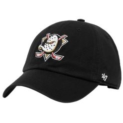 Czapka z daszkiem męska 47 NHL Anaheim Ducks Cap. Czarne czapki i kapelusze męskie 47 Brand, bez wzorów, z bawełny, sportowe. Za 109.99 zł.
