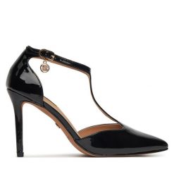 Szpilki Nine West. Czarne szpilki damskie Nine West, bez wzorów, bez obcasa, bez zapięcia. Za 229.99 zł.