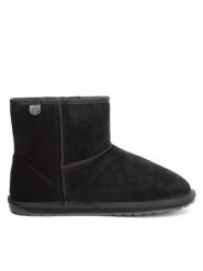 EMU Australia Śniegowce Wallaby Mini Teens T10103 Czarny. Czarne śniegowce dziewczęce Emu Australia, ze skóry, bez zapięcia. Za 389.99 zł.