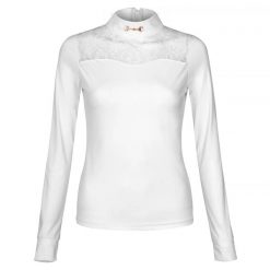 Koszulka jeździecka konkursowa damska EQUESTRIAN QUEEN Sienna 25AW. Czarne t-shirty damskie EQUESTRIAN QUEEN, l, z aplikacjami, z koronki, eleganckie, bez kołnierzyka. Za 198.99 zł.