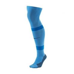 Skarpety piłkarskie Nike MatchFit CV1956-412. Niebieskie skarpety męskie Nike, bez wzorów, z materiału. Za 59.65 zł.