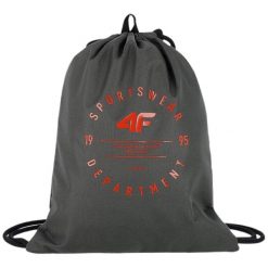 Worek na buty 4F M082 100% poliester, hydrofobowy. Szare torby i plecaki dziecięce 4f, z poliesteru. Za 55.99 zł.