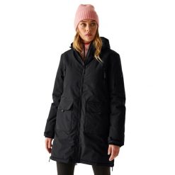 Womens/Ladies Gwynn Izolowana Kurtka Wodoodporna. Czarne kurtki damskie Regatta, m, z aplikacjami, z materiału, z kapturem. Za 274.99 zł.