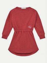 Calvin Klein Jeans Sukienka dzianinowa Monogram IG0IG02316 M Czerwony Relaxed Fit. Czerwone sukienki dla dziewczynek Calvin Klein Jeans, bez wzorów, z bawełny, bez ramiączek. Za 179.99 zł.