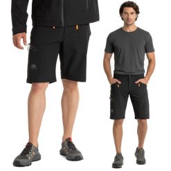 Spodenki męskie KADVA Reto. Czarne krótkie spodenki sportowe męskie KADVA, l, bez wzorów, z elastanu, do biegania. Za 99.99 zł.