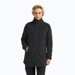 Bluza trekkingowa damska Jack Wolfskin High Curl Coat. Czarne bluzy damskie Jack Wolfskin, bez wzorów, bez kaptura, trekkingowe. Za 429.99 zł.