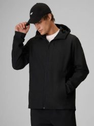 Kurtka softshell wiatroodporna membrana 8000 męska 4F. Niebieskie kurtki męskie 4f, m, bez wzorów, z elastanu, klasyczne, bez kaptura. Za 399.99 zł.