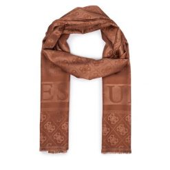 Szal Guess. Brązowe szaliki i chusty damskie Guess, z aplikacjami. Za 194.99 zł.