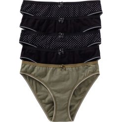 Figi (5 par) bonprix czarno-oliwkowy. Figi damskie marki KALENJI. Za 49.95 zł.