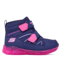 Śniegowce Skechers. Niebieskie śniegowce dziewczęce Skechers, bez zapięcia. Za 179.99 zł.