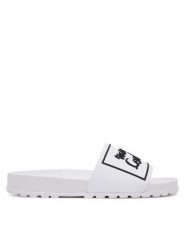 Versace Jeans Couture Klapki 78VA3SQ2 Biały. Białe klapki damskie Versace Jeans Couture, bez wzorów, z jeansu, bez obcasa. Za 309.99 zł.