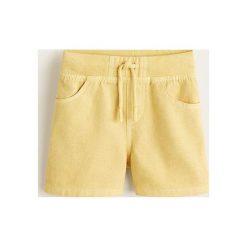 Mango Kids - Szorty dziecięce Saipan 80-104 cm. Żółte szorty dla chłopców Mango Kids, bez wzorów, z bawełny, casualowe. W wyprzedaży za 29.90 zł.