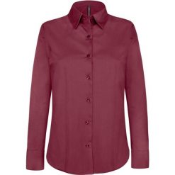 Koszula damska z długim rękawem bawełniana Kariban. Brązowe koszule damskie KARIBAN, bez wzorów, z bawełny, bez kołnierzyka, bez ramiączek. Za 182.50 zł.