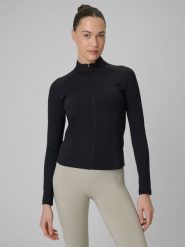 4F Bluza treningowa slim szybkoschnąca damska - czarna XL. Czarne swetry damskie 4f, l, bez wzorów, klasyczne, bez kołnierzyka, bez ramiączek, bez kaptura. Za 179.99 zł.