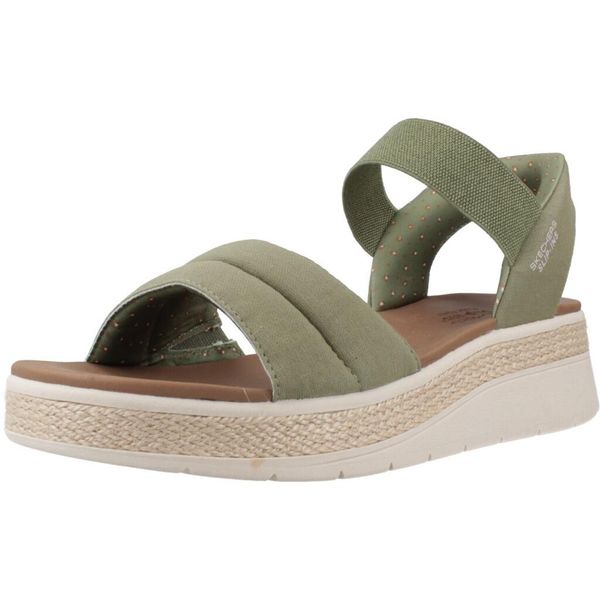 Sandały SKECHERS BOBS SUN RAY Zielony. Zielone obuwie sportowe damskie Skechers, bez wzorów, z syntetyku, bez obcasa, bez zapięcia. Za 289.99 zł.