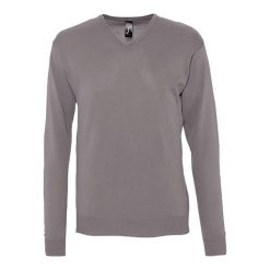 Sweter Męski Galaxy Z Dekoltem V. Fioletowe swetry przez głowę męskie SOL'S, m, bez wzorów, bez kołnierzyka. Za 142.99 zł.