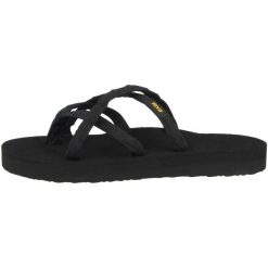Japonki damskie Teva Olowahu. Czarne klapki damskie Teva, bez wzorów, z materiału, eleganckie, bez obcasa. Za 224.00 zł.