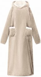 VidaXL Beżowy koc bluza Fleece i Flanela. Brązowe bluzy damskie vidaXL, bez wzorów, bez kaptura. Za 270.80 zł.