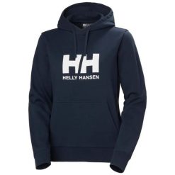 Damska bluza z kapturem z logo Helly Hansen. Niebieskie bluzy damskie Helly Hansen, na lato, xl, bez wzorów, z bawełny, z kapturem. Za 330.00 zł.