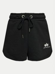 Alpha Industries Szorty sportowe Basic 116054 Czarny Regular Fit. Czarne szorty sportowe damskie Alpha Industries, xs, bez wzorów, z bawełny, sportowe. Za 109.99 zł.