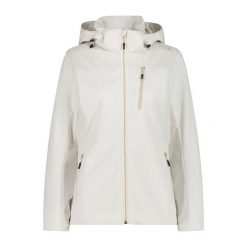 Kurtka wodoodporna z odpinanym kapturem softshell damska CMP. Białe kurtki damskie CMP, xs, bez wzorów, z softshellu, z kapturem. Za 387.05 zł.