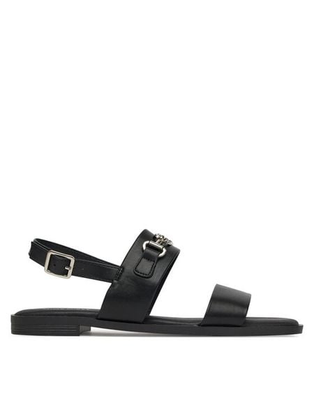 Nine West Sandały 678322-CCC Czarny. Czarne sandały damskie Nine West, bez wzorów, z materiału, bez obcasa, na płaskiej podeszwie, bez zapięcia. Za 118.99 zł.