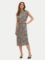 Vero Moda Sukienka koszulowa Mymilo 10282532 Beżowy Regular Fit. Brązowe sukienki damskie Vero Moda, s, bez wzorów, ze lnu, bez kołnierzyka, bez ramiączek, koszulowe. Za 129.99 zł.